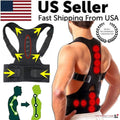 Magnetic posture corrector back and shoulder brace, front view