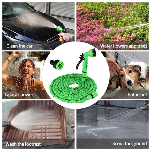 Expandable garden hose material close-up