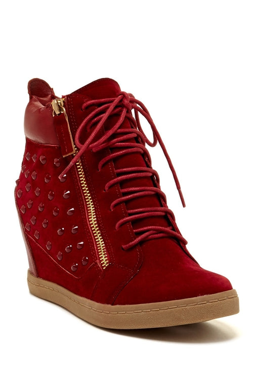 DUPREE side-zip ankle bootie, ox blood