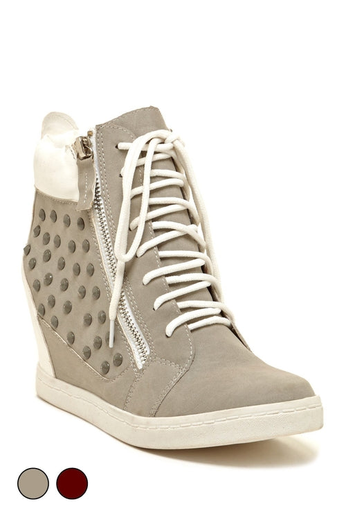 DUPREE side-zip ankle bootie, taupe