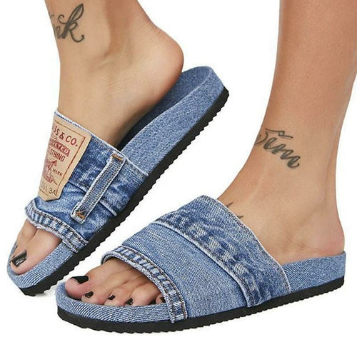 Denim flat slide sandal size chart