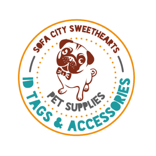 Ecoplastic pet ID tag on dog collar
