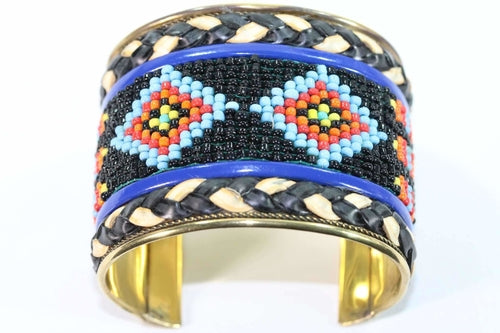 Beaded cuff bangle close-up beadwork detail