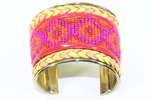 Beaded cuff bangle color variations