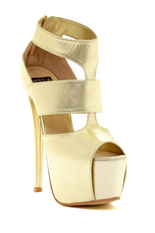 REXIE platform heel boot, gold