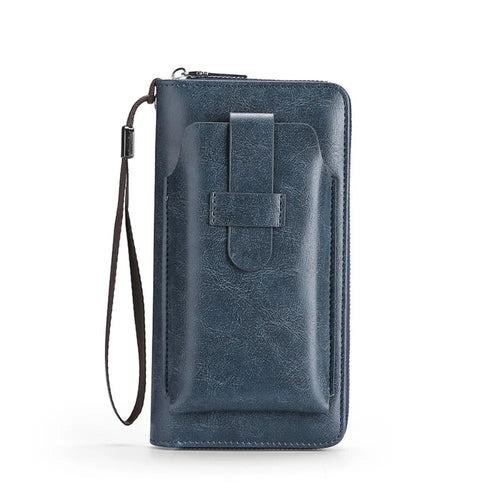 Cowhide wallet card slots detail