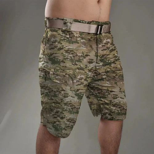 Cargo shorts worn outdoors