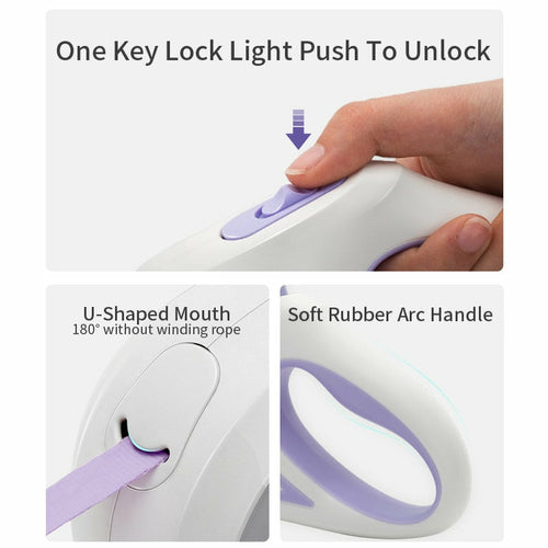 Retractable dog leash RGB ring feature