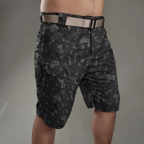 Cargo shorts fabric close-up