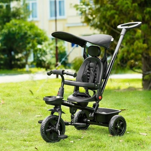 Qaba 4-in-1 baby tricycle stroller, black