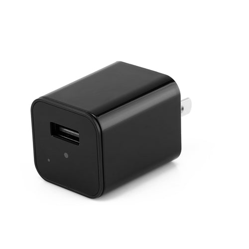 Hidden camera USB charger, plug type options