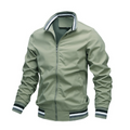 Men's slim fit bomber jacket, blue front view