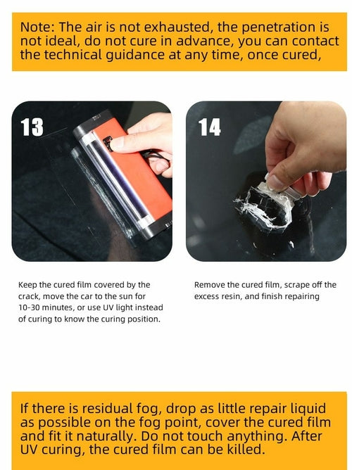 Windshield repair kit instructions