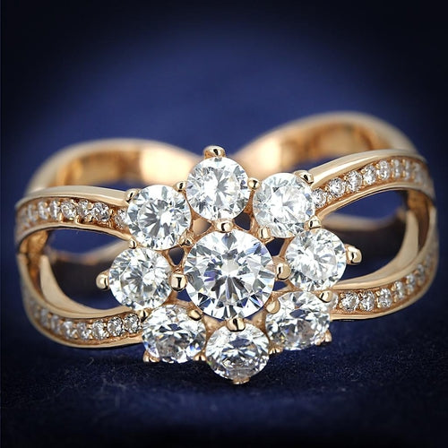 Rose gold sterling silver CZ ring size chart